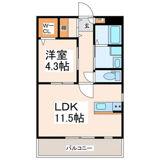 1LDKの間取り画像