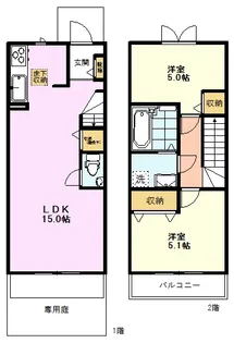 東京都国立市西2【一戸建】の間取り