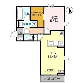 1LDKの間取り画像