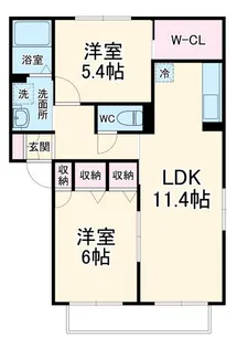 ランヴェールA棟【1階】の間取り