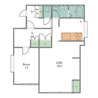 フラット【1階】の間取り