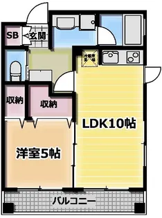 東京都新宿区若松町【マンション】の間取り
