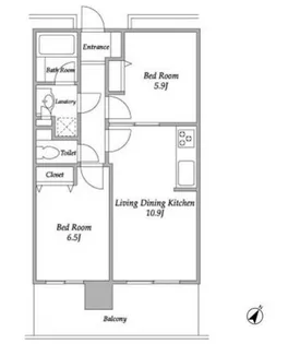 プラザタワー勝どき【22階】の間取り