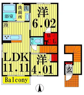 ヴィラ フェリシア(Villa felicia)【2階】の間取り