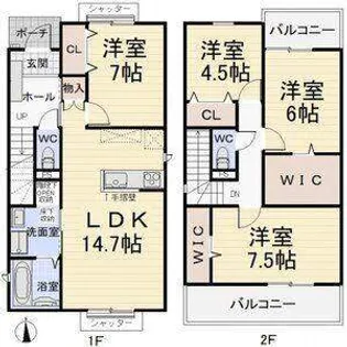 愛知県春日井市西本町3【一戸建】の間取り