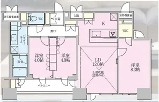 正金アパートメント入船【13階】の間取り