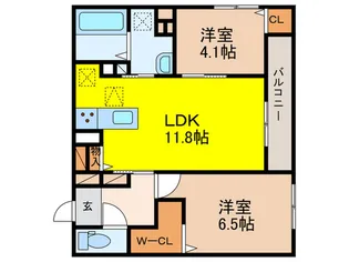 めぞん西田中【1階】の間取り
