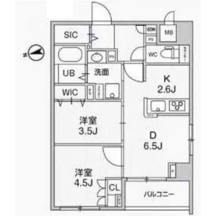 東京都中野区上高田2【マンション】の間取り
