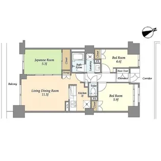 アマックス横浜【5階】の間取り