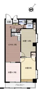 ウインビュ横浜【6階】の間取り