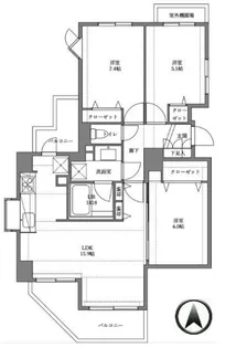 プロスペクト清澄庭園【7階】の間取り
