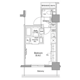 ザ・パークハビオ西横浜【8階】の間取り