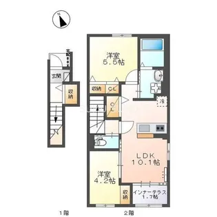 ボンヌール【2階】の間取り