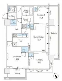 シティタワー新宿【7階】の間取り