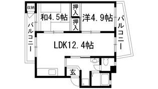 逆瀬川20号棟【4階】の間取り