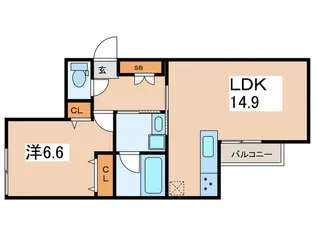 ベイルーム藤沢長後【3階】の間取り