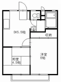 ホワイトハイツ宝木【2階】の間取り