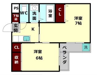 メゾンスイート西大寺【2階】の間取り
