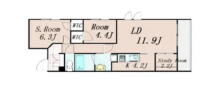 グランレブリー二条城東【3階】の間取り