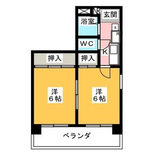 グランベール安田通【1階】の間取り
