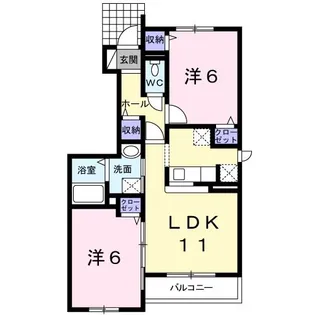 カーサ・アベルト【1階】の間取り