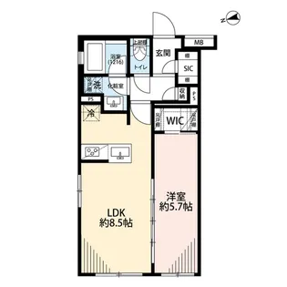 プレール・ドゥーク中野上高田【1階】の間取り