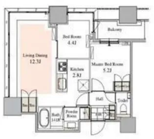 タワーコート北品川【19階】の間取り