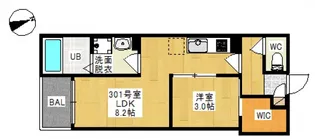 Regalest 奥田本町II【3階】の間取り
