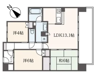 ユニヴェルシオール学園の丘【9階】の間取り