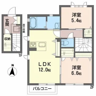 デュークス【2階】の間取り