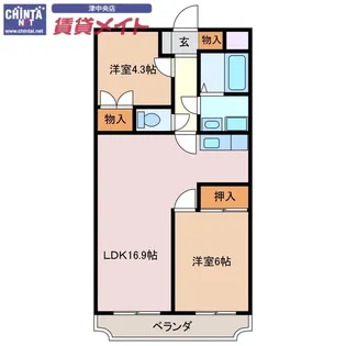 アビタシオン津A棟【2階】の間取り
