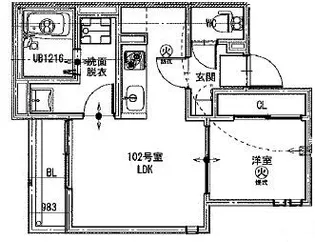 GRANDTIC CENTRAL CHIBA【1階】の間取り