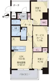 ルカナル門前仲町【2階】の間取り