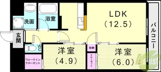 グランリベレ明石【4階】の間取り
