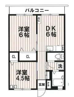コーポ浅見【1階】の間取り