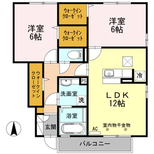 フルール・ド・リス A【1階】の間取り