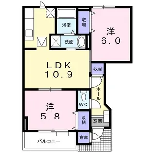 プリムヴェール A【1階】の間取り
