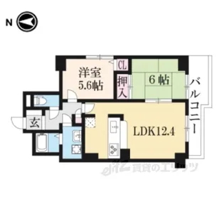 ヴィルヌーブ堀川五条【7階】の間取り