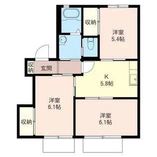 タウンコートC【1階】の間取り
