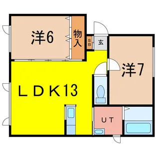 エコワンハイツ3.3【2階】の間取り