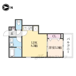 ジーメゾン立花ブレイズ【1階】の間取り