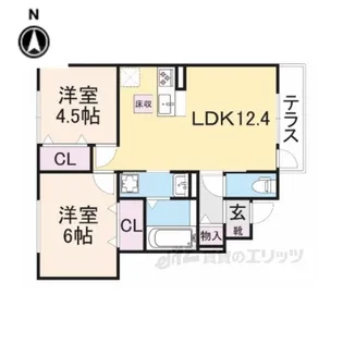 キャトルセゾン杉【1階】の間取り