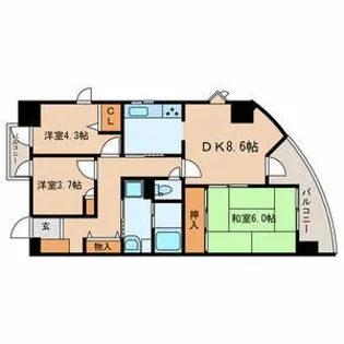 カリフール東中延(カリフールヒガシナカノブ)【5階】の間取り