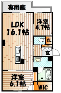 シャーメゾン城野駅前【1階】の間取り