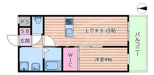 カウニス巽北【2階】の間取り