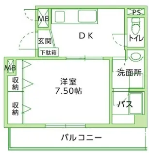 bloomingHORIKIRI【7階】の間取り