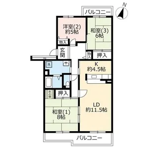 UR吉川【2階】の間取り