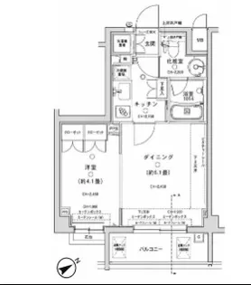 パレステュディオ代々木【7階】の間取り