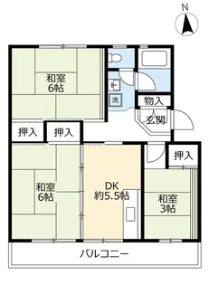 UR下大利【3階】の間取り