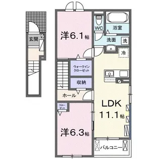 サニーレジデンス松尾 八番館【2階】の間取り